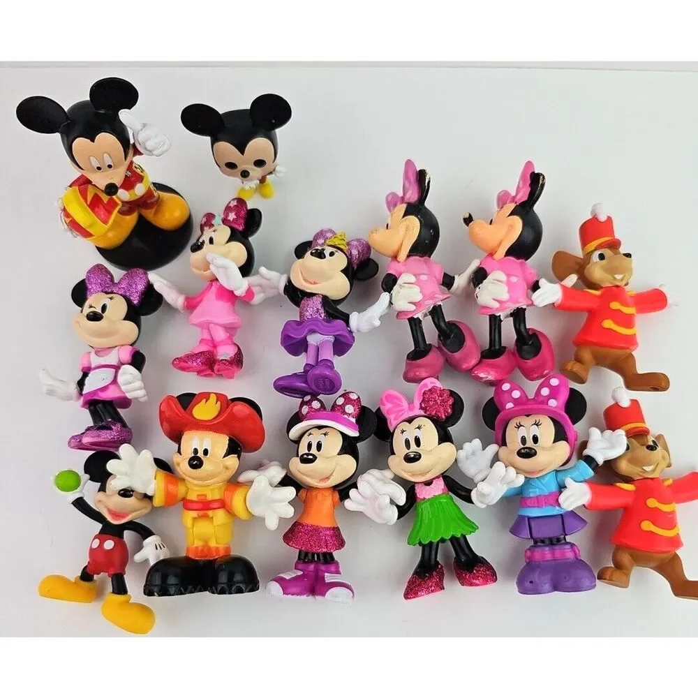 Vintage Disney Mickey Minnie Mouse Mini Figures Toy Soldier Lot Cake Toppers